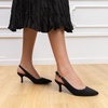 image:imageDREAM PAIRS Womens Kitten Heel Slingback Pointed Closed Toe Low Stiletto Heels Dress Bridal Elegant Wedding Pumps ShoesBlacksuede1