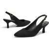 image:imageDREAM PAIRS Womens Kitten Heel Slingback Pointed Closed Toe Low Stiletto Heels Dress Bridal Elegant Wedding Pumps ShoesBlacksuede1