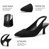 image:imageDREAM PAIRS Womens Kitten Heel Slingback Pointed Closed Toe Low Stiletto Heels Dress Bridal Elegant Wedding Pumps ShoesBlacksuede1