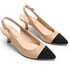 image:imageDREAM PAIRS Womens Kitten Heel Slingback Pointed Closed Toe Low Stiletto Heels Dress Bridal Elegant Wedding Pumps ShoesNudeBlack