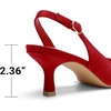 image:imageDREAM PAIRS Womens Kitten Heel Slingback Pointed Closed Toe Low Stiletto Heels Dress Bridal Elegant Wedding Pumps ShoesRedsuede