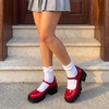 image:imageDREAM PAIRS Womens Mary Janes Shoes Platform Dress Low Heel Chunky Pumps Round Toe Ankle Strap Pumps Shoes Oxfords EstherRed