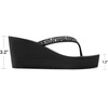 image:imageDREAM PAIRS Womens Platform Flip Flop Rhinestones Arch Support Comfortable Soft Cushion Wedge Flip Flops Summer Thong SandalsBlack