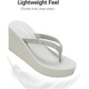 image:imageDREAM PAIRS Womens Platform Flip Flop Rhinestones Arch Support Comfortable Soft Cushion Wedge Flip Flops Summer Thong SandalsGrey