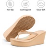 image:imageDREAM PAIRS Womens Platform Flip Flop Rhinestones Arch Support Comfortable Soft Cushion Wedge Flip Flops Summer Thong SandalsNude