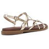 image:imageDREAM PAIRS Womens Sandals Cross Strappy Gladiator Dress Flat Sandals Daily Casual Comfortable Summer ShoesGoldpu