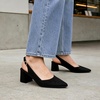 image:imageDREAM PAIRS Womens Slingback Chunky Heels for Women Comfortable Pointed Closed Toe Block Heels Wedding Party Womens Pumps Business Casual Work Dress ShoesBlacksuede