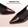 image:imageDREAM PAIRS Womens Slingback Chunky Heels for Women Comfortable Pointed Closed Toe Block Heels Wedding Party Womens Pumps Business Casual Work Dress ShoesBrown