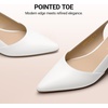 image:imageDREAM PAIRS Womens Slingback Chunky Heels for Women Comfortable Pointed Closed Toe Block Heels Wedding Party Womens Pumps Business Casual Work Dress ShoesWhite