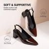 image:imageDREAM PAIRS Womens Slingback Chunky Heels for Women Comfortable Pointed Closed Toe Block Heels Wedding Party Womens Pumps Business Casual Work Dress ShoesBrown
