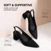 image:imageDREAM PAIRS Womens Slingback Chunky Heels for Women Comfortable Pointed Closed Toe Block Heels Wedding Party Womens Pumps Business Casual Work Dress ShoesBlacksuede