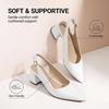 image:imageDREAM PAIRS Womens Slingback Chunky Heels for Women Comfortable Pointed Closed Toe Block Heels Wedding Party Womens Pumps Business Casual Work Dress ShoesWhite