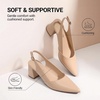 image:imageDREAM PAIRS Womens Slingback Chunky Heels for Women Comfortable Pointed Closed Toe Block Heels Wedding Party Womens Pumps Business Casual Work Dress ShoesNude
