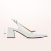 image:imageDREAM PAIRS Womens Slingback Chunky Heels for Women Comfortable Pointed Closed Toe Block Heels Wedding Party Womens Pumps Business Casual Work Dress ShoesWhite