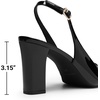 image:imageDREAM PAIRS Womens Slingback Heels Chunky Block Heels Pointed Toe Closed Toe Pumps Comfortable Work Office Business ShoesBlackpat
