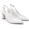image:imageDREAM PAIRS Womens Slingback Heels Chunky Block Heels Pointed Toe Closed Toe Pumps Comfortable Work Office Business ShoesWhite