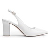 image:imageDREAM PAIRS Womens Slingback Heels Chunky Block Heels Pointed Toe Closed Toe Pumps Comfortable Work Office Business ShoesWhite