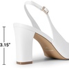 image:imageDREAM PAIRS Womens Slingback Heels Chunky Block Heels Pointed Toe Closed Toe Pumps Comfortable Work Office Business ShoesWhite