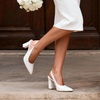 image:imageDREAM PAIRS Womens Slingback Heels Chunky Block Heels Pointed Toe Closed Toe Pumps Comfortable Work Office Business ShoesWhite