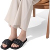 image:imageDREAM PAIRS Womens Square Open Toe Slide Sandals Cute Slip on Braided Slides Flat Sandals for SummerBlackWeave