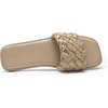 image:imageDREAM PAIRS Womens Square Open Toe Slide Sandals Cute Slip on Braided Slides Flat Sandals for SummerLight Nude