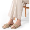 image:imageDREAM PAIRS Womens Square Open Toe Slide Sandals Cute Slip on Braided Slides Flat Sandals for SummerLight Nude