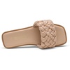 image:imageDREAM PAIRS Womens Square Open Toe Slide Sandals Cute Slip on Braided Slides Flat Sandals for SummerNudeWeave