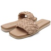 image:imageDREAM PAIRS Womens Square Open Toe Slide Sandals Cute Slip on Braided Slides Flat Sandals for SummerNudeWeave