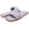 image:imageDREAM PAIRS Womens Square Open Toe Slide Sandals Cute Slip on Braided Slides Flat Sandals for SummerPurpleWeave