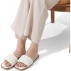 image:imageDREAM PAIRS Womens Square Open Toe Slide Sandals Cute Slip on Braided Slides Flat Sandals for SummerWhiteWeave