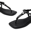image:imageDREAM PAIRS Womens TStrap Thong Flat Sandals with Cute Square Toe Strappy for SummerBlack