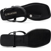 image:imageDREAM PAIRS Womens TStrap Thong Flat Sandals with Cute Square Toe Strappy for SummerBlack