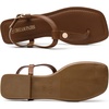 image:imageDREAM PAIRS Womens TStrap Thong Flat Sandals with Cute Square Toe Strappy for SummerBrown