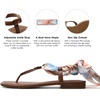 image:imageDREAM PAIRS Womens TStrap Thong Flat Sandals with Cute Square Toe Strappy for SummerBrown