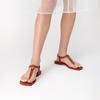 image:imageDREAM PAIRS Womens TStrap Thong Flat Sandals with Cute Square Toe Strappy for SummerBrown