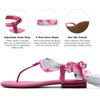 image:imageDREAM PAIRS Womens TStrap Thong Flat Sandals with Cute Square Toe Strappy for SummerHot Pink