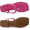 image:imageDREAM PAIRS Womens TStrap Thong Flat Sandals with Cute Square Toe Strappy for SummerHot Pink