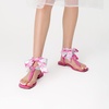 image:imageDREAM PAIRS Womens TStrap Thong Flat Sandals with Cute Square Toe Strappy for SummerHot Pink