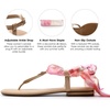 image:imageDREAM PAIRS Womens TStrap Thong Flat Sandals with Cute Square Toe Strappy for SummerNude