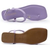 image:imageDREAM PAIRS Womens TStrap Thong Flat Sandals with Cute Square Toe Strappy for SummerPurple