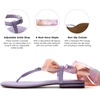 image:imageDREAM PAIRS Womens TStrap Thong Flat Sandals with Cute Square Toe Strappy for SummerPurple
