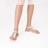 image:imageDREAM PAIRS Womens TStrap Thong Flat Sandals with Cute Square Toe Strappy for SummerWhite
