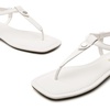 image:imageDREAM PAIRS Womens TStrap Thong Flat Sandals with Cute Square Toe Strappy for SummerWhite
