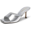 image:imageDREAM PAIRS 2026 Womens Kitten Heels Sandals  Square Toe Slip On Low Heels Heeled Mules Footwear for Everyday Dressy amp Casual OccasionsSilver