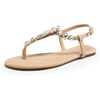 image:imageDREAM PAIRS Flat Sandals for Women Dressy Rhinestone TStrap Thong Flat Sandals for Summers Dress BeachNude