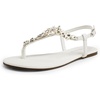 image:imageDREAM PAIRS Flat Sandals for Women Dressy Rhinestone TStrap Thong Flat Sandals for Summers Dress BeachWhite