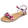 image:imageDREAM PAIRS Womens Ankle Strap Flat Sandals Open Toes One Band Buckle Summer Dressy SandalsFloral