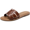 image:imageDREAM PAIRS Womens Dressy Slide Sandals Slipon Comfortable Slides Fashion Casual Open Toe Summer Beach SandalsDark Brown