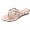 image:imageDREAM PAIRS Womens Fashion Rhinestones Design Slides Sandals Dress Daily Flat Sandals for SummerChampagneGoldpu