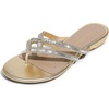 image:imageDREAM PAIRS Womens Fashion Rhinestones Design Slides Sandals Dress Daily Flat Sandals for SummerGold